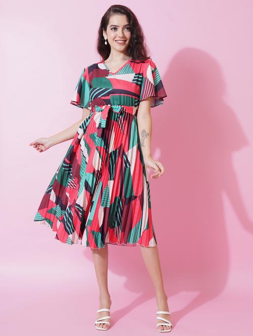 red polyester a-line dress - 21179005 - Standard Image - 0