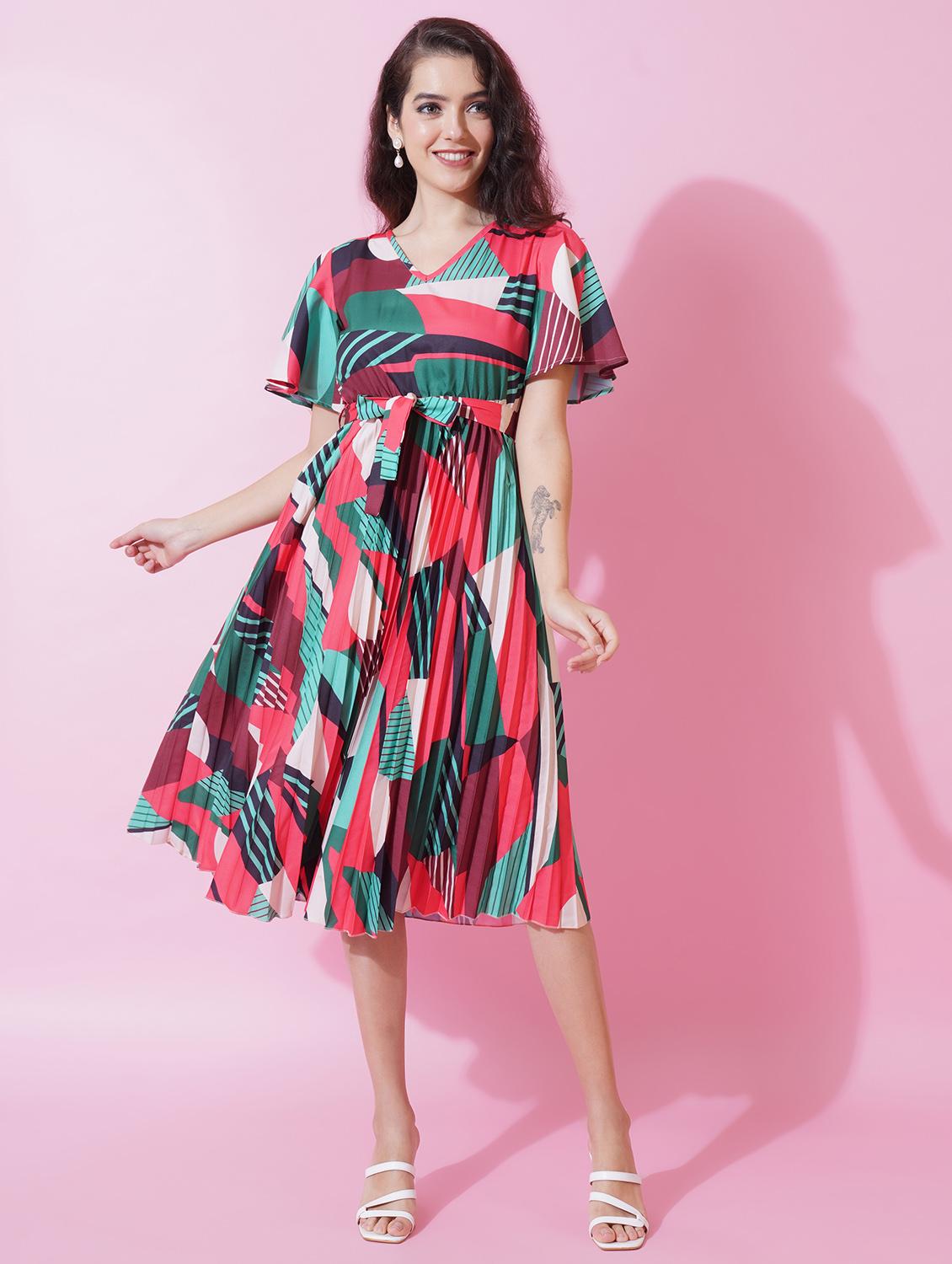red polyester a-line dress - 21179005 - Zoom Image - 0