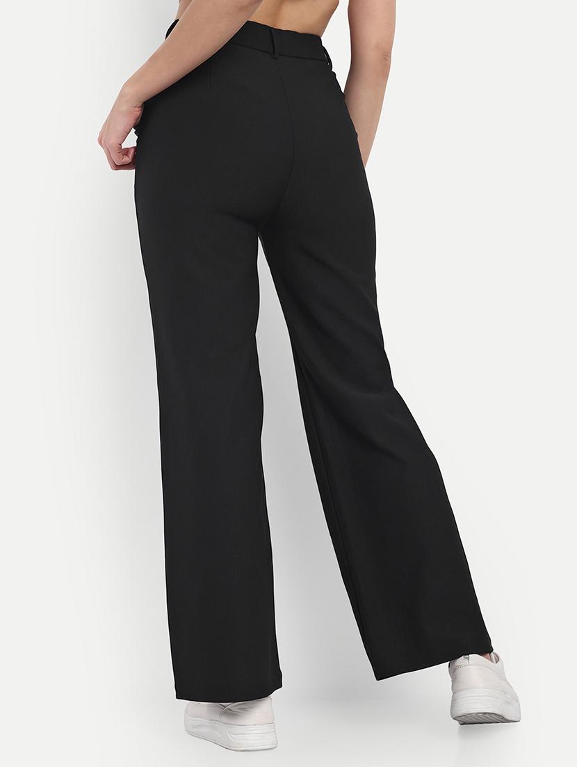 black cotton wide leg trouser - 21179976 - Standard Image - 2
