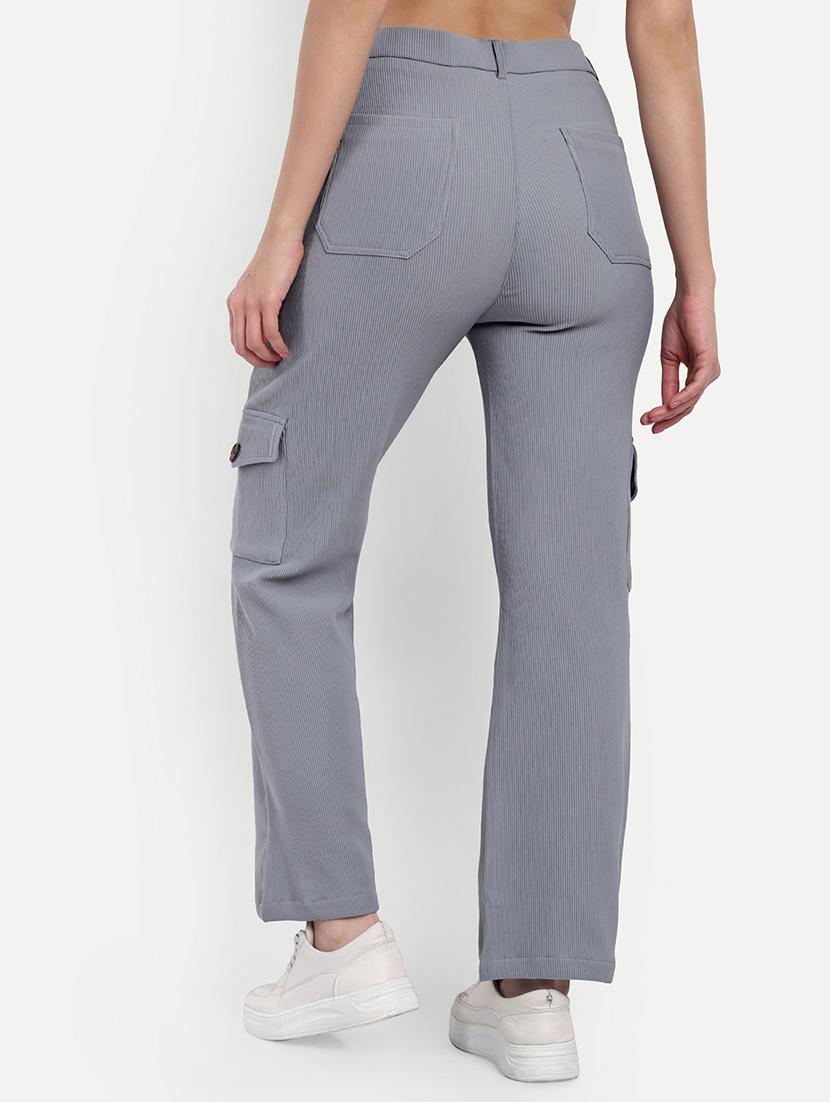 grey cotton cargos trouser - 21180111 - Standard Image - 2