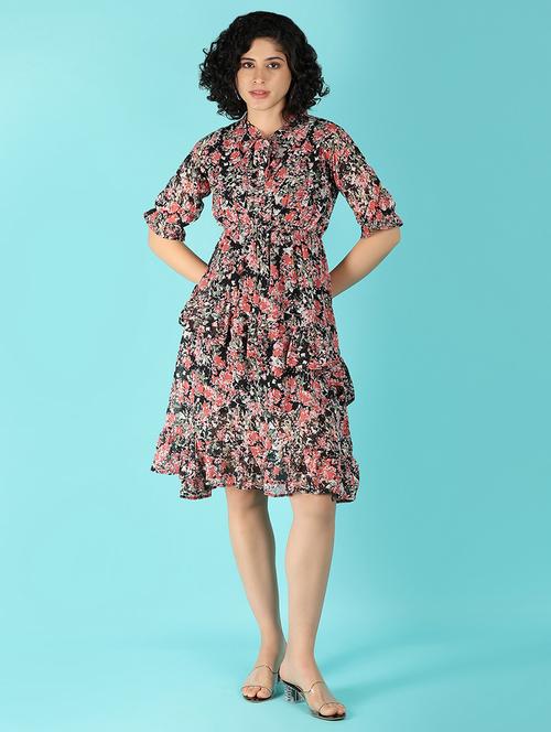 women printed layered dress - 21180796 -  Standard Image - 0