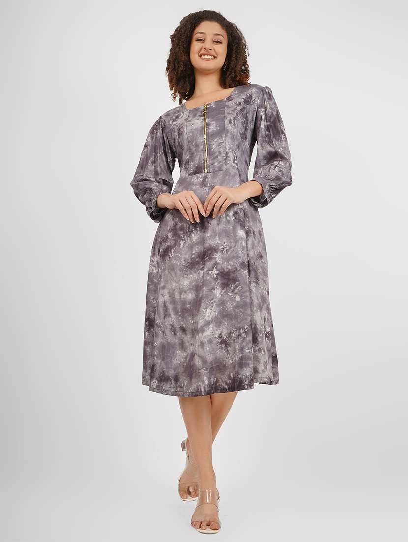 grey rayon a-line dress - 21180881 - Zoom Image - 0