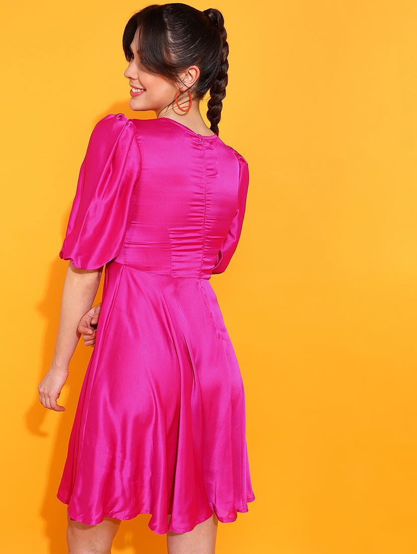 pink polyester aline dress - 21180911 - Standard Image - 2