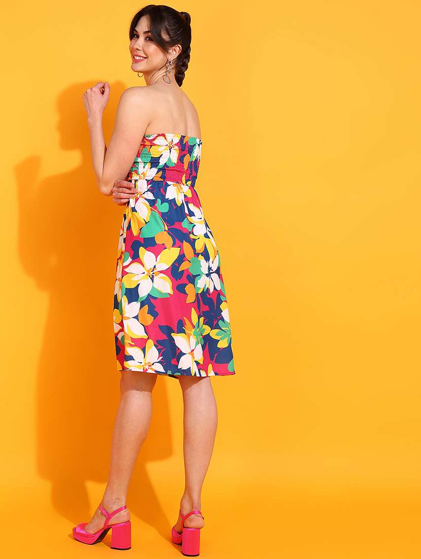 multi colored polyester aline dress - 21180916 -  Standard Image - 2