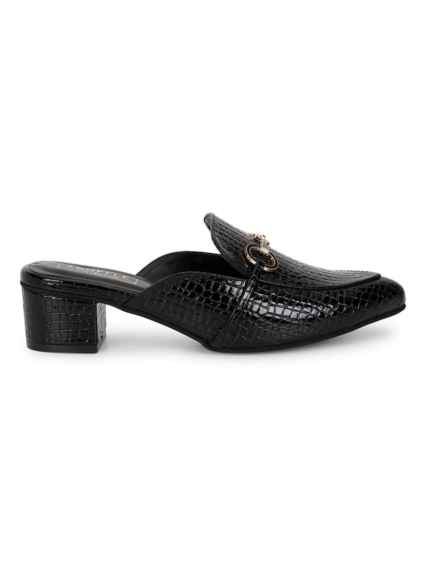 women black textured mules - 21180950 -  Standard Image - 2