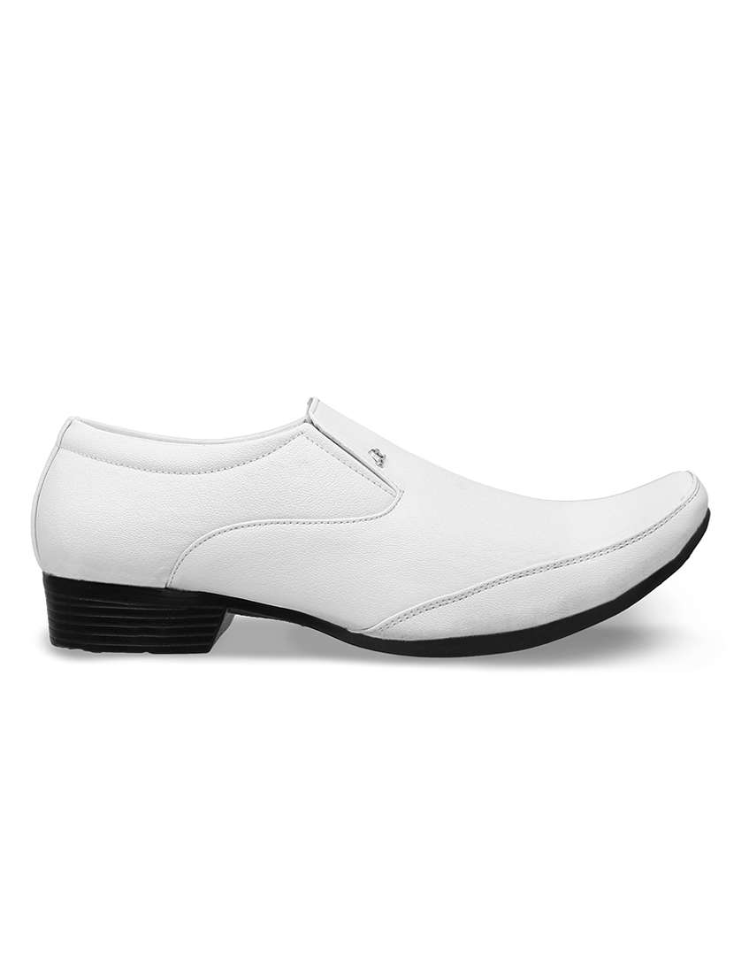 white slip on party wear shoes - 21181368 -  Standard Image - 2