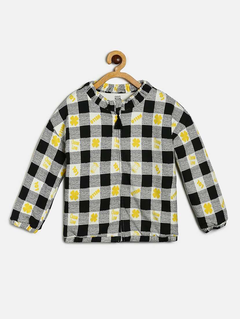 black  printed long sleeves jacket