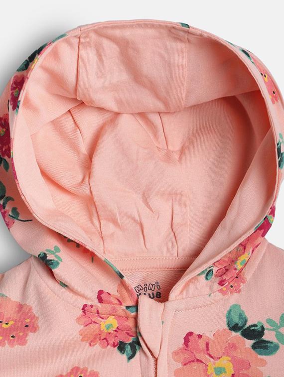 peach hooded neck long sleeves jackets - 21182929 - Standard Image - 2
