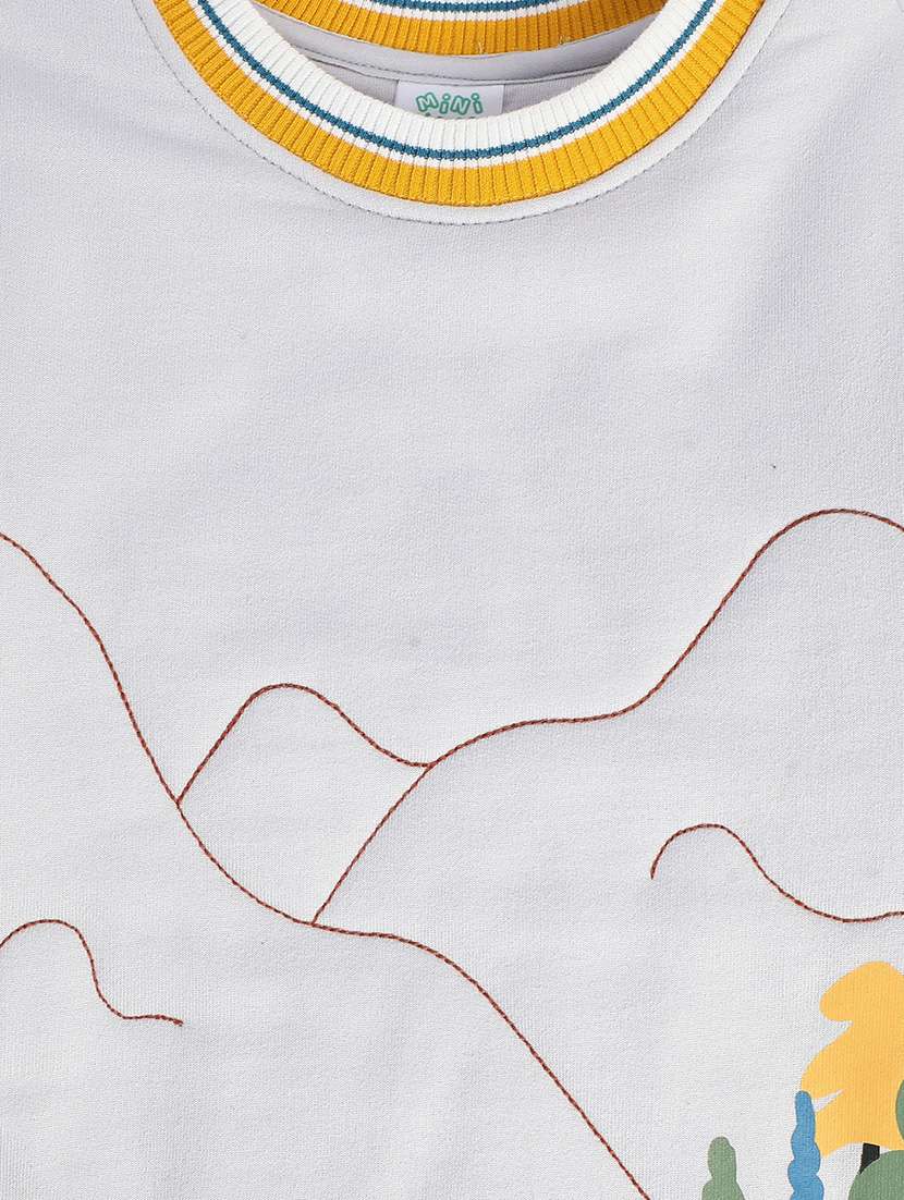 grey cotton blend front print sweatshirt - 21183486 -  Standard Image - 2