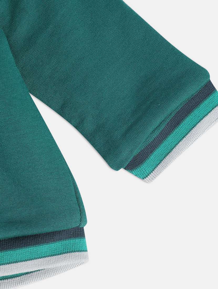green cotton blend plain sweatshirt - 21183502 - Standard Image - 2