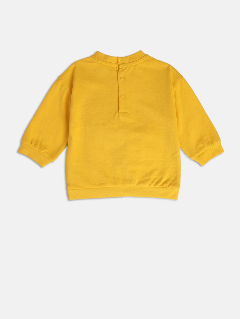 yellow cotton front print t-shirt - 21183503 - Standard Image - 2