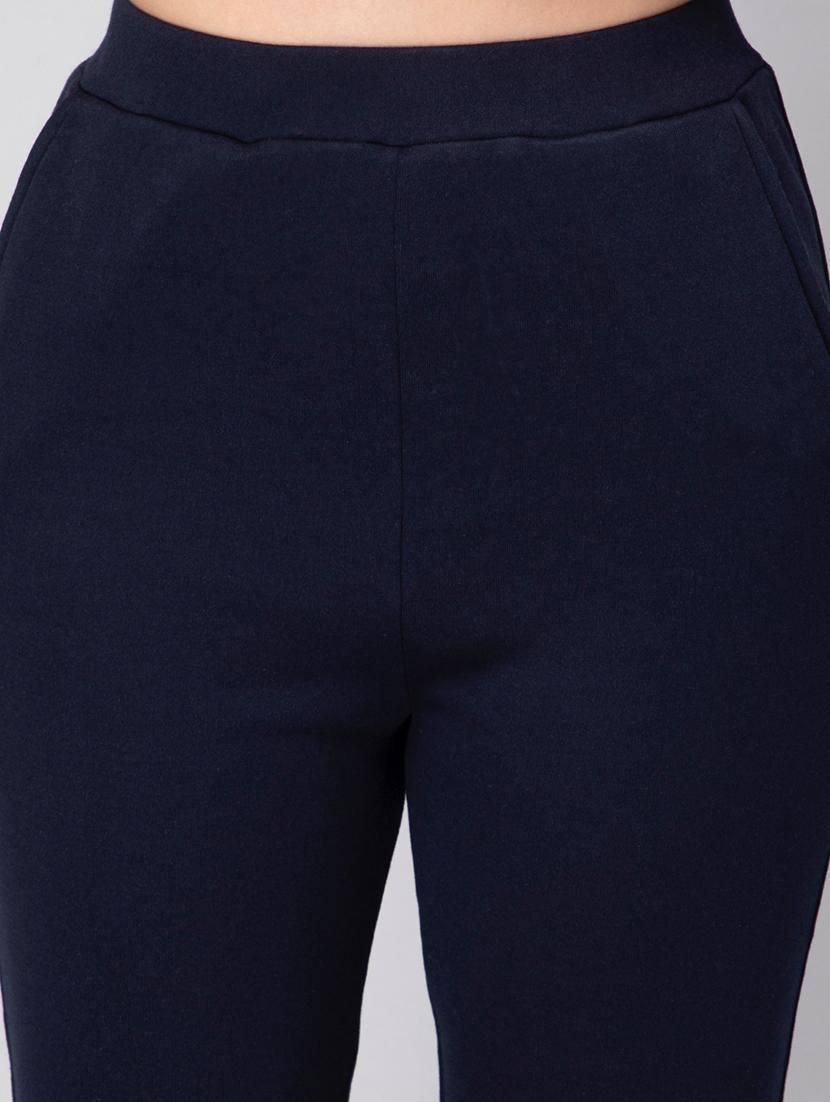 women solid high rise track pant - 21184285 - Standard Image - 7