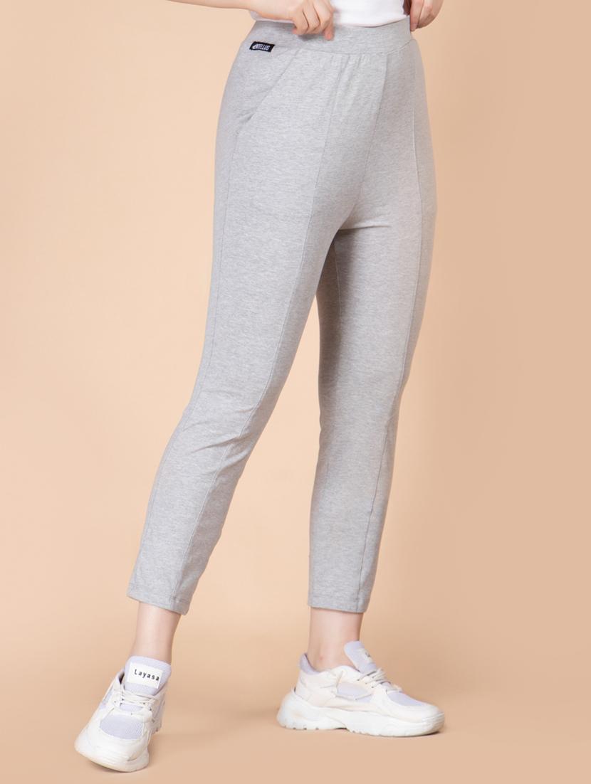 women solid high rise track pant - 21184286 - Standard Image - 2