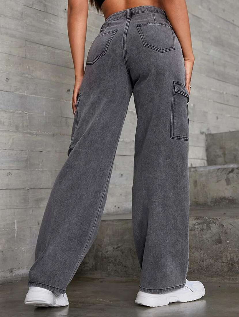 women solid plain high rise jean - 21184805 - Standard Image - 2