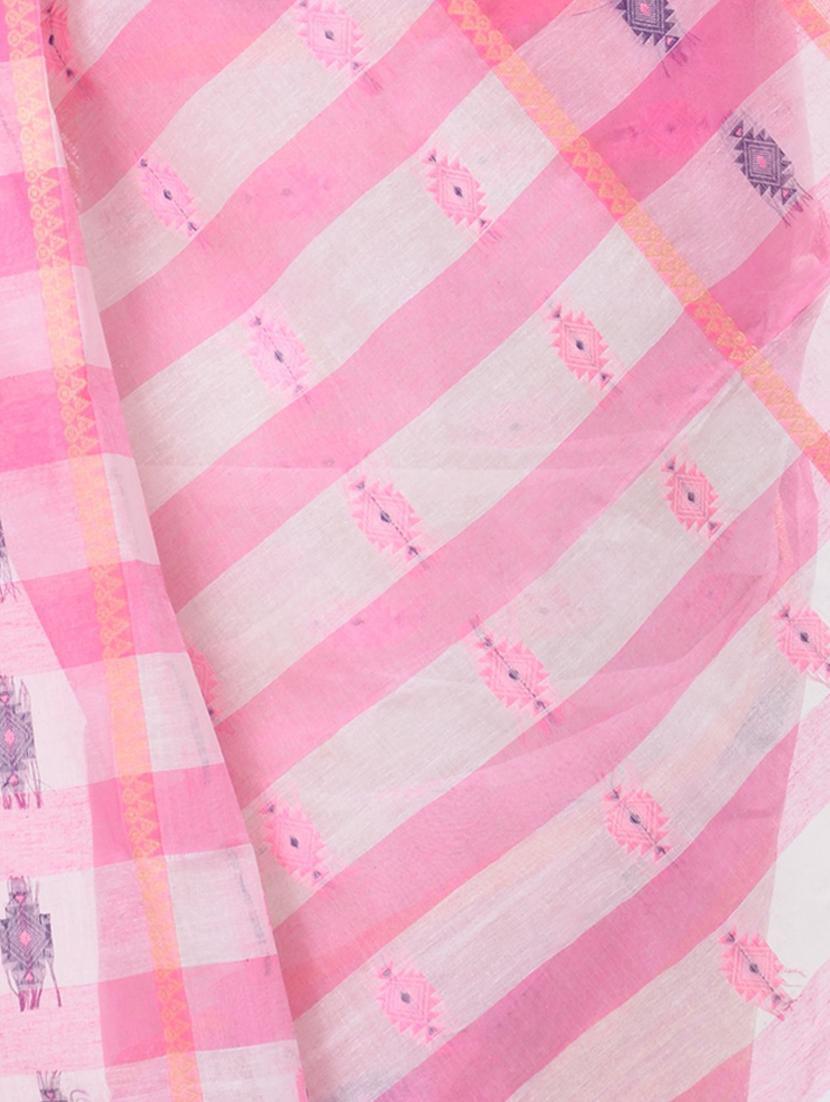 pink tant saree - 21185148 - Standard Image - 2