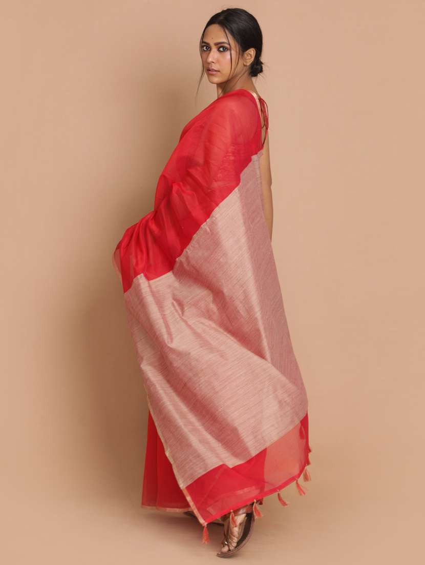 women solid plain saree with blouse - 21185231 -  Standard Image - 2