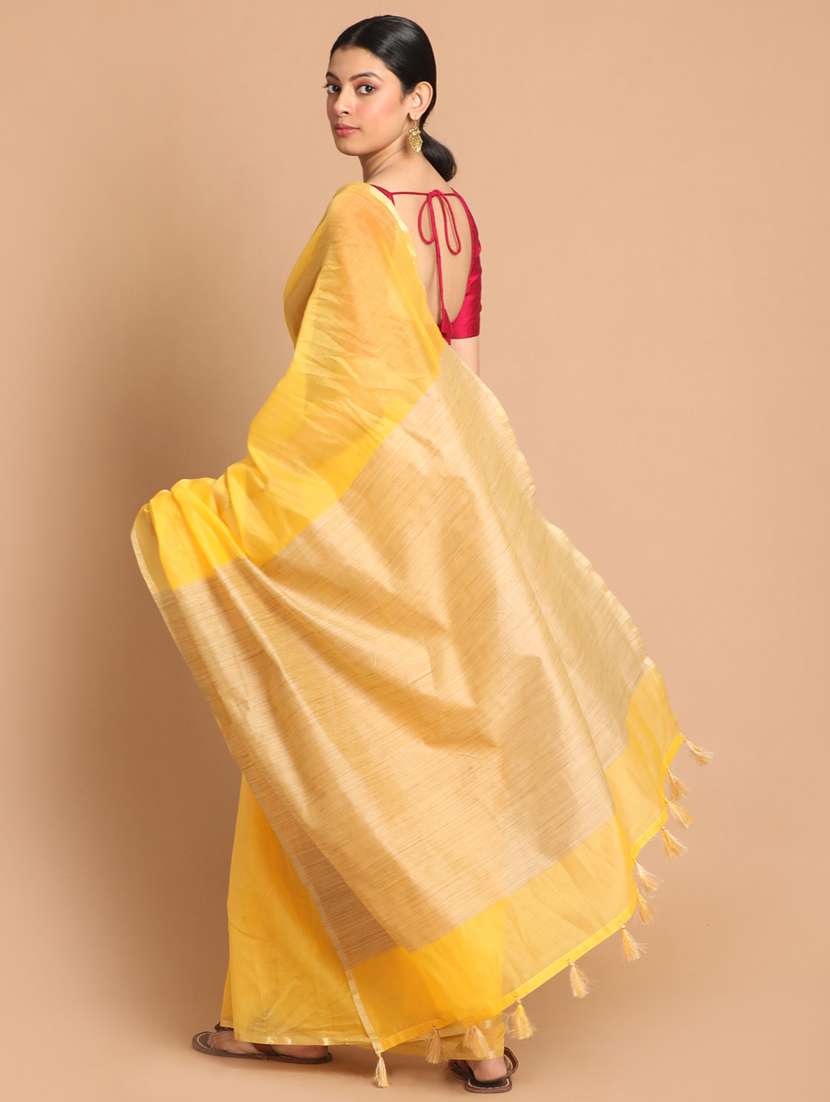 women solid plain saree with blouse - 21185233 - Standard Image - 2