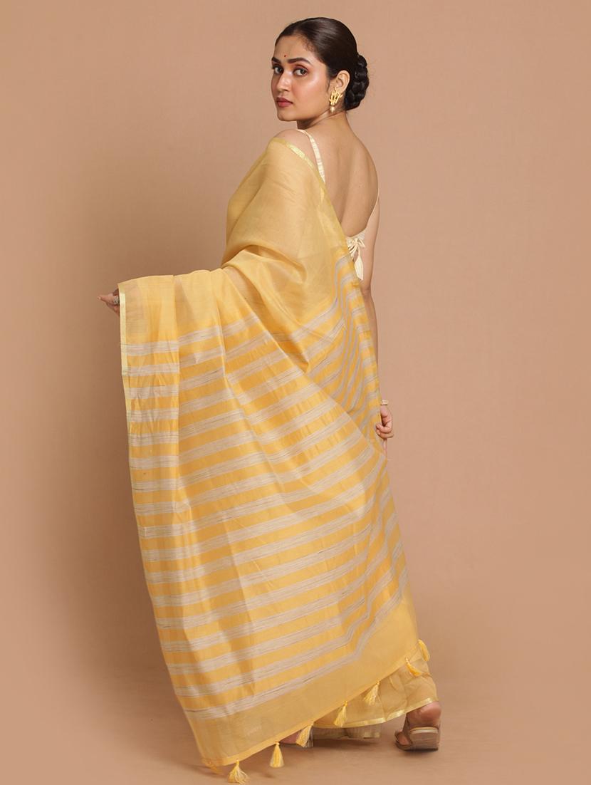 women solid plain saree with blouse - 21185250 - Standard Image - 2