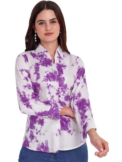 white cotton blend casual top - 21185483 -  Standard Image - 0