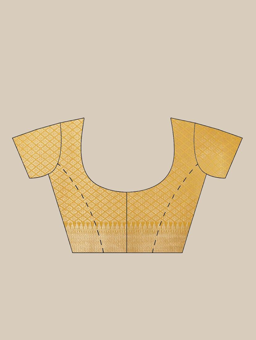 yellow liva banarasi saree with blouse - 21185740 - Standard Image - 2