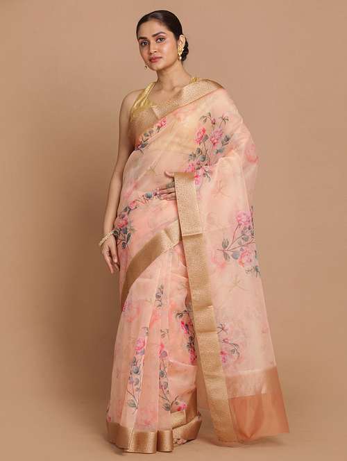 women floral printed saree with blouse - 21185956 - Standard Image - 0