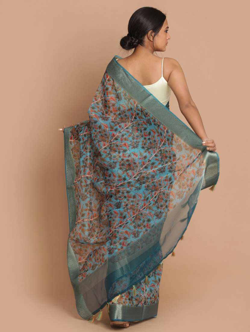 women printed saree with blouse - 21185963 -  Standard Image - 2