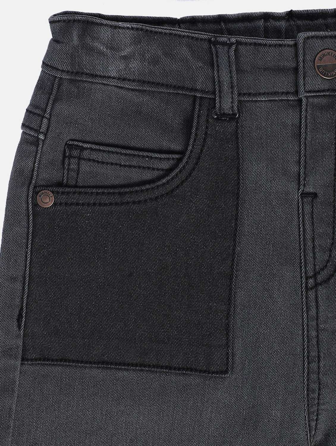 black cotton blend plain jeans - 21186166 -  Standard Image - 2