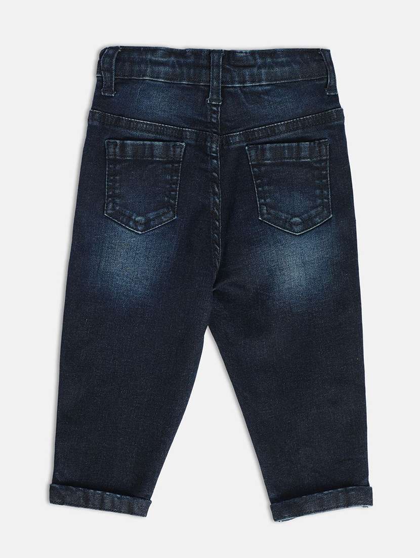 navy blue cotton blend plain jeans - 21186178 -  Standard Image - 2