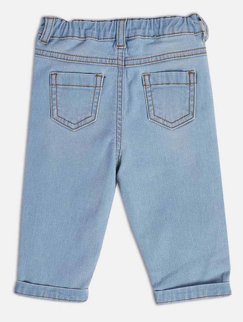 light blue cotton blend plain jeans - 21186183 -  Standard Image - 2
