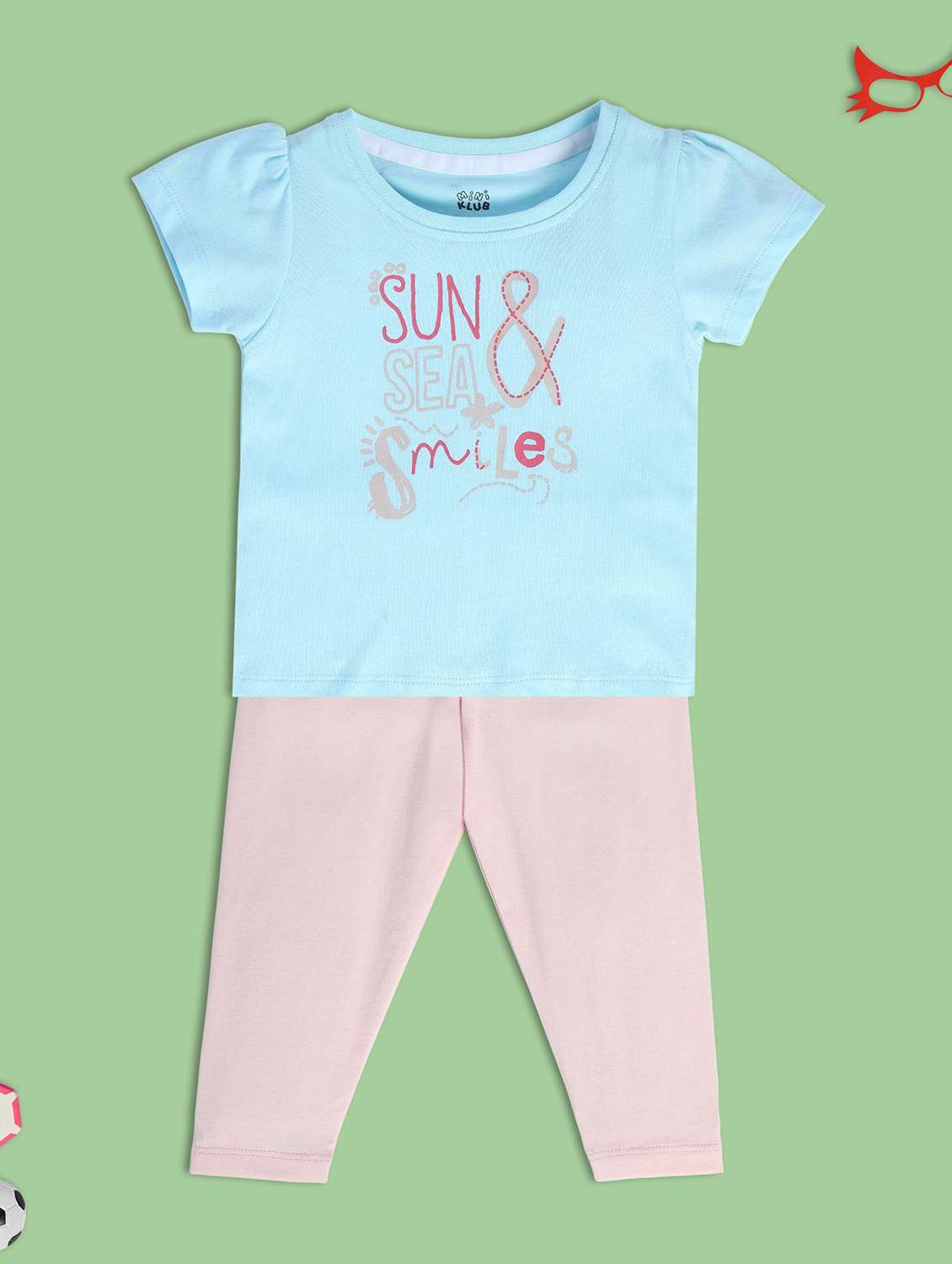 girl printed twin set 