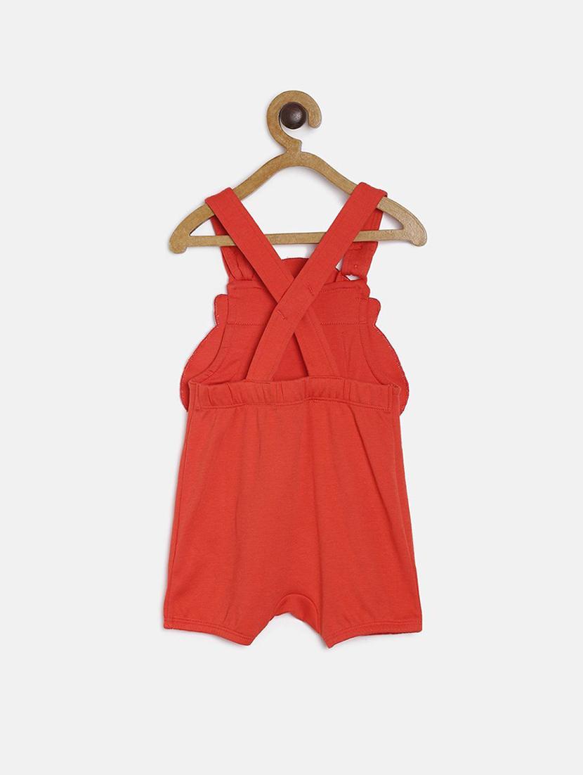 red cotton dungaree set - 21187347 - Standard Image - 2