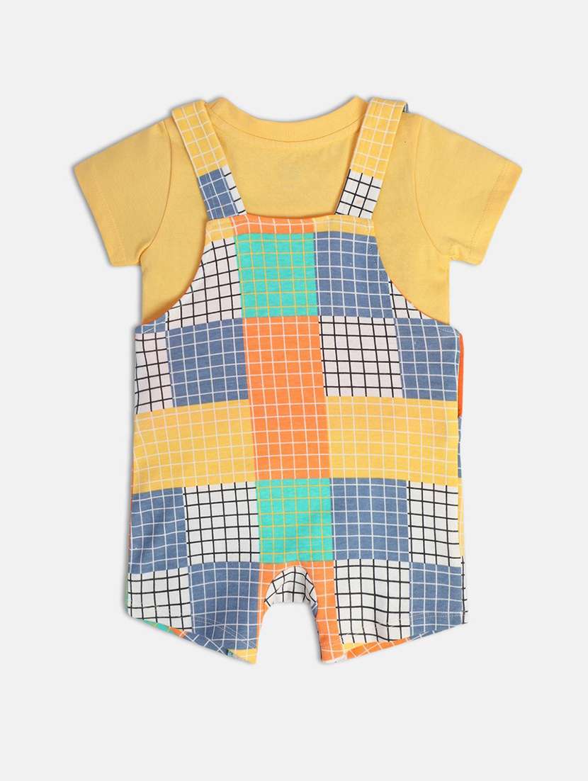 orange cotton blend dungaree set - 21187799 -  Standard Image - 2