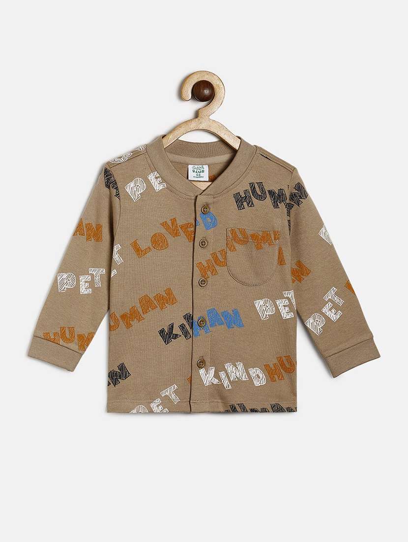 kids printed cotton blend shirt
