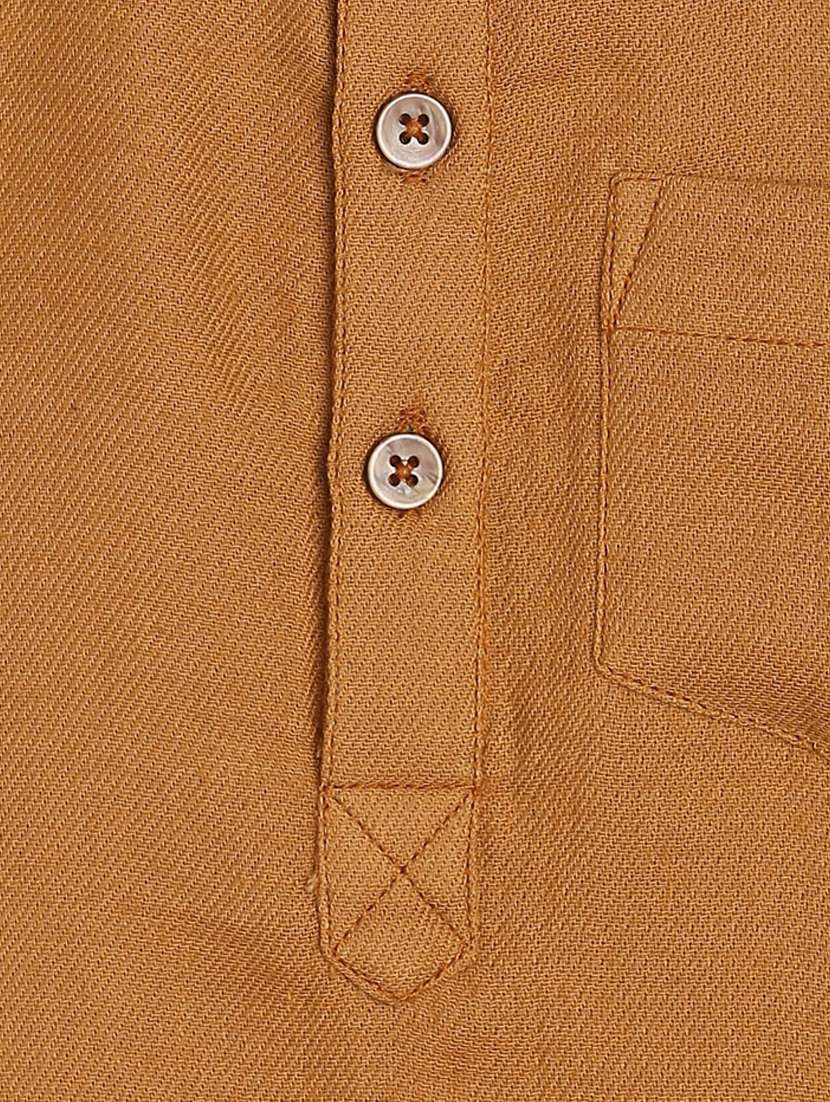 solid brown cotton shirt - 21188307 - Standard Image - 2
