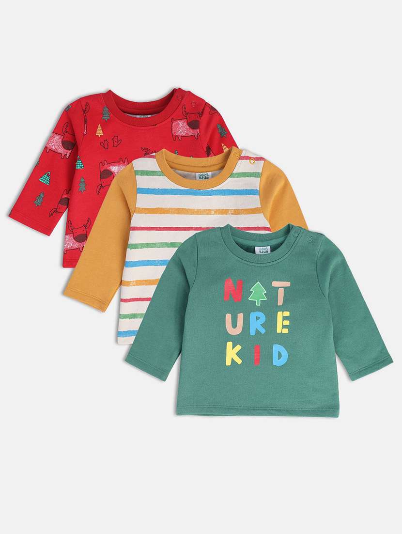 kids pack of 3 cotton t-shirt - 21190450 - Standard Image - 2