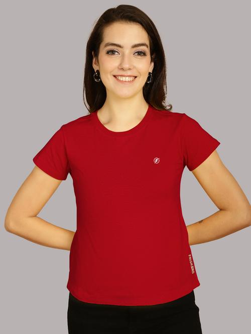 red cotton regular tshirt - 21193546 -  Standard Image - 0