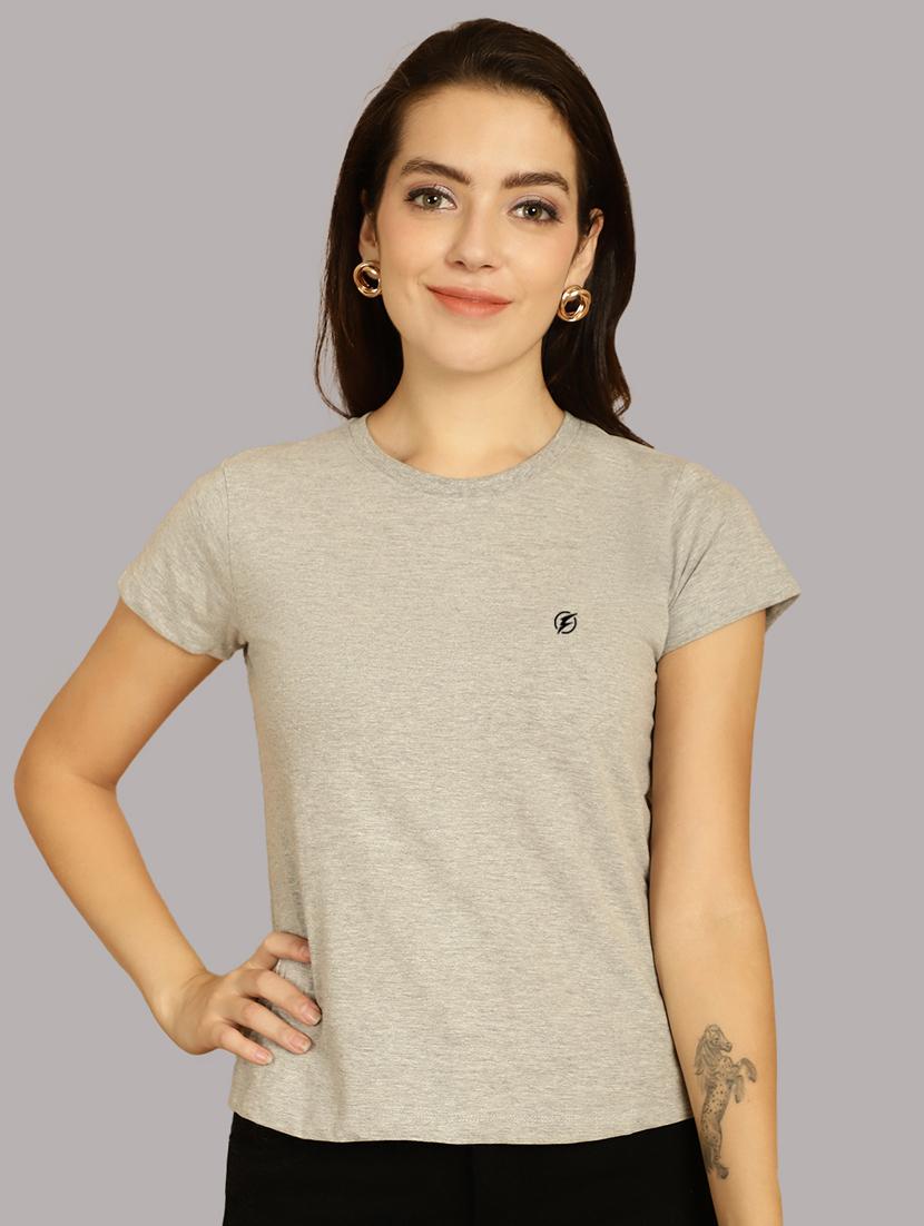 grey cotton regular tshirt - 21193547 - Zoom Image - 0