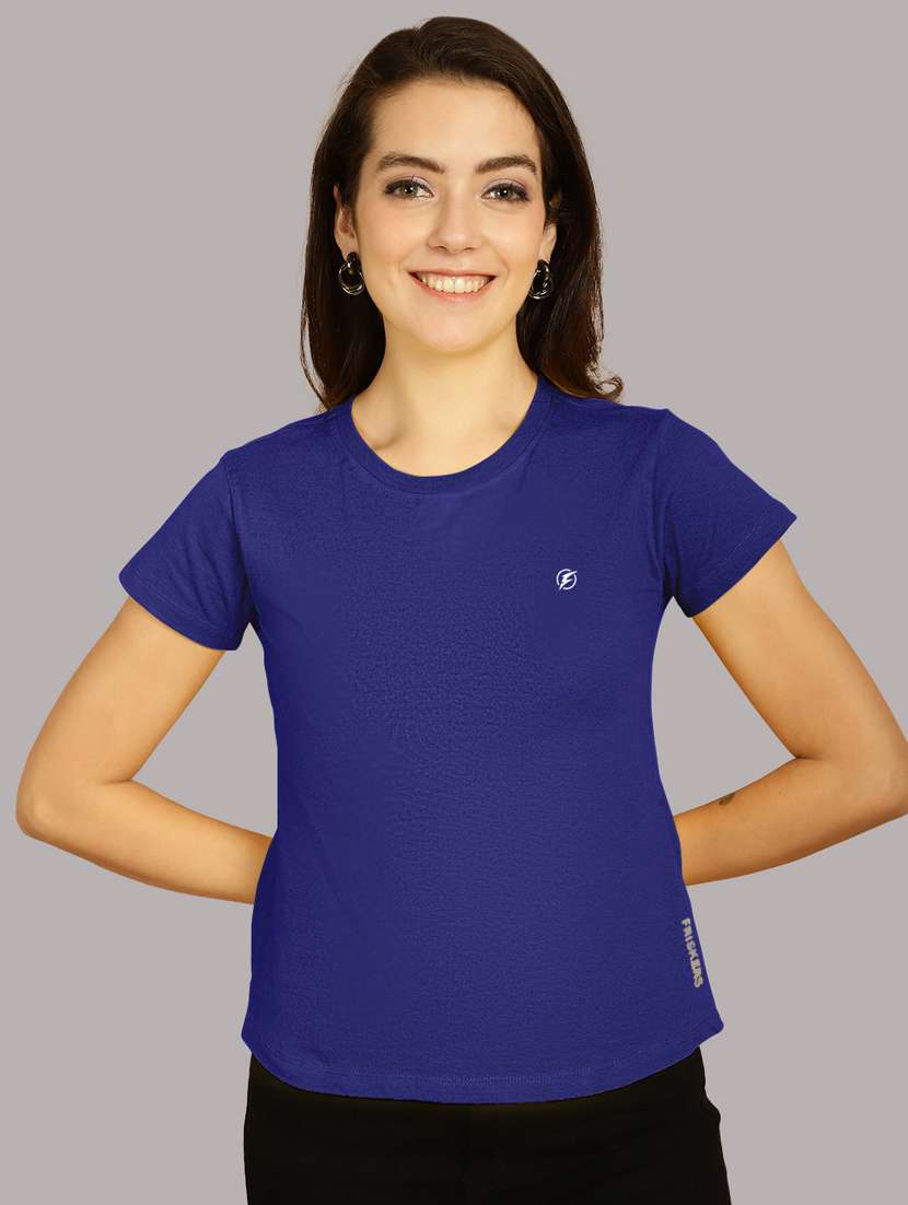 blue cotton regular tshirt - 21193548 -  Zoom Image - 0