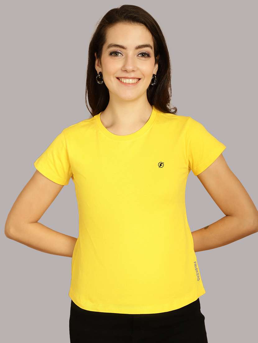 yellow cotton regular tshirt - 21193549 -  Zoom Image - 0