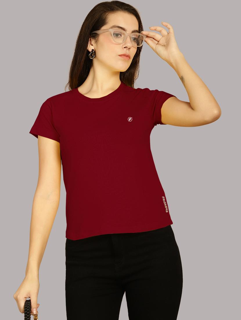 maroon cotton regular tshirt - 21193551 - Standard Image - 2