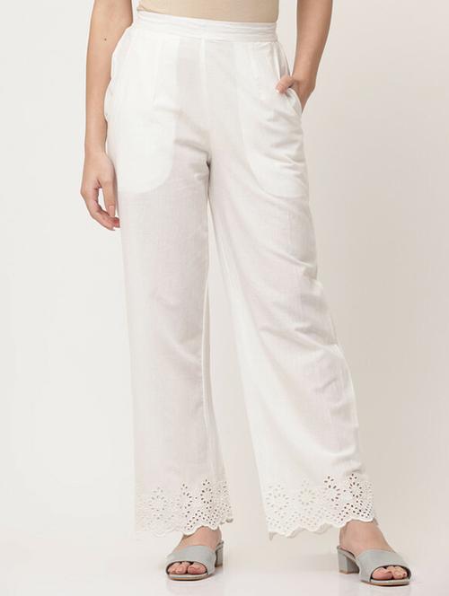white cotton palazzo - 21195364 - Standard Image - 0
