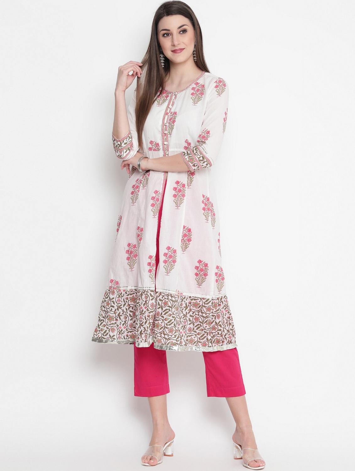 women three quarter sleeve a-line kurta - 21195514 - Zoom Image - 0