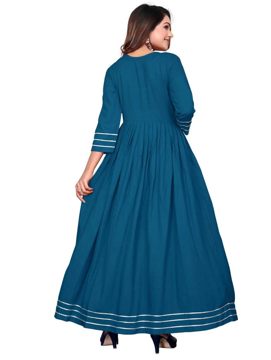 maroon rayon anarkali gown - 21198143 - Standard Image - 2