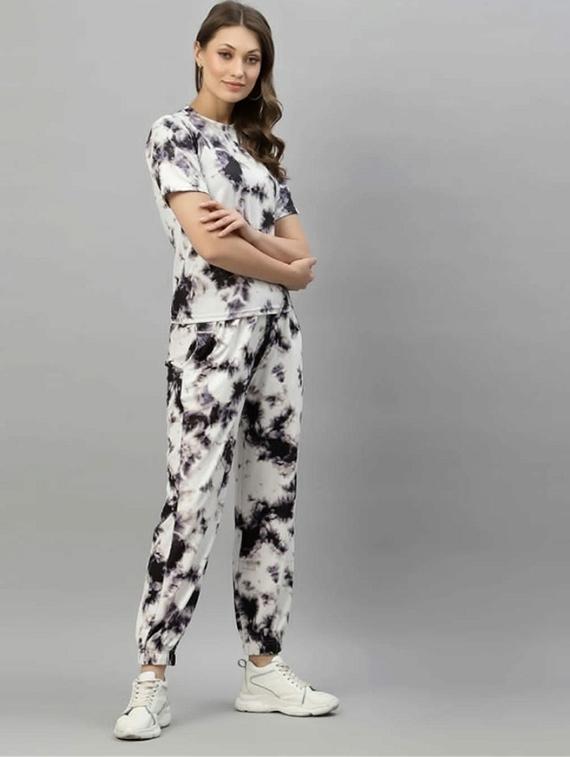 white lycra t-shirt & jogger co-ord set - 21198219 - Standard Image - 2