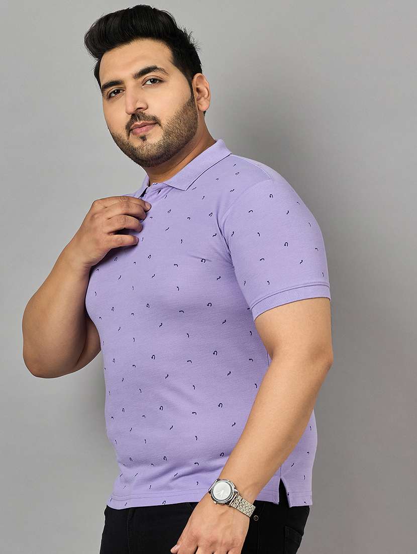 men printed cotton polo t-shirt