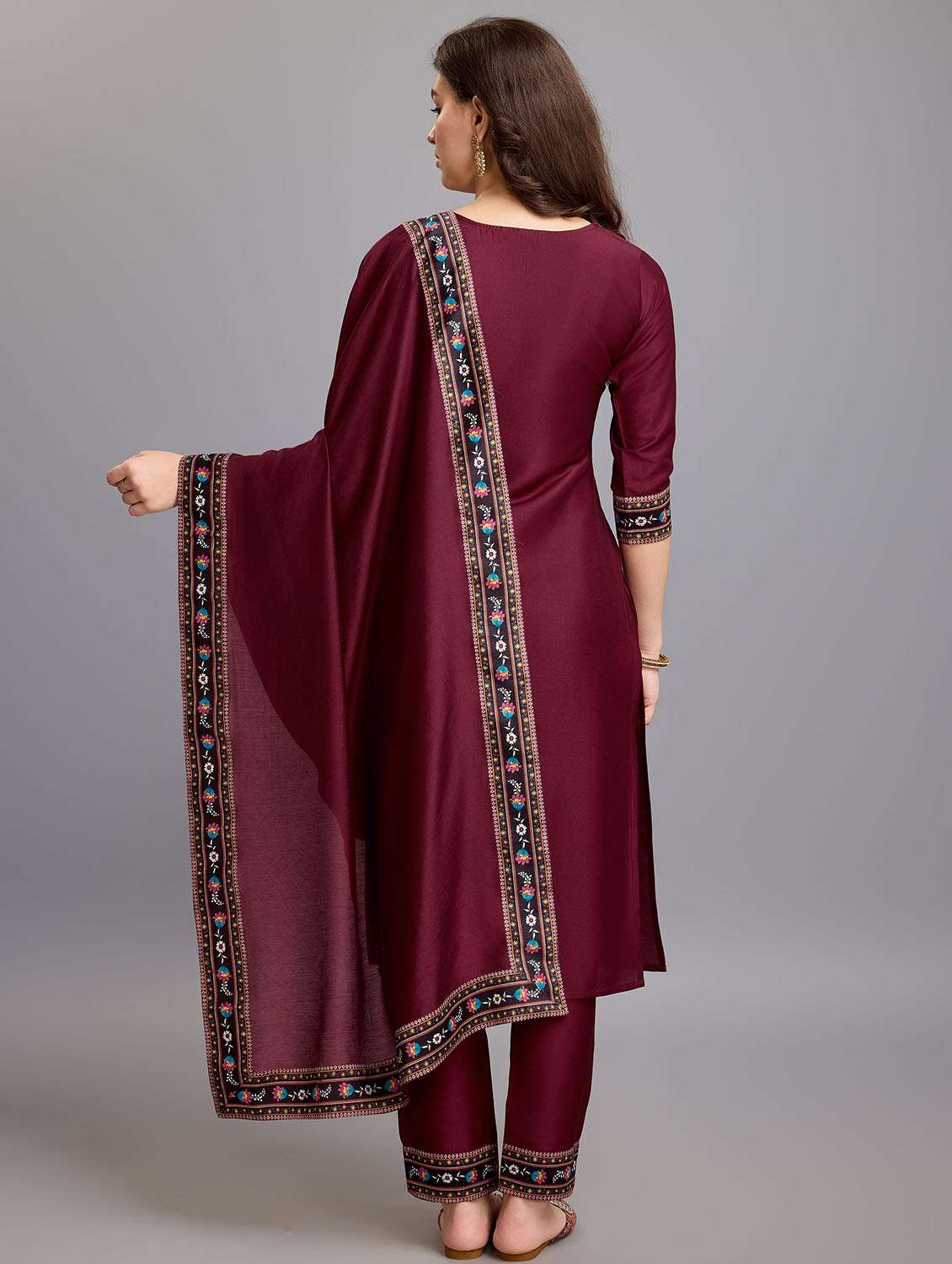 women placement print kurta pant set with dupatta - 21219876 - Standard Image - 2