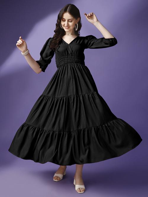 women solid casual western dress - 21220810 -  Standard Image - 0