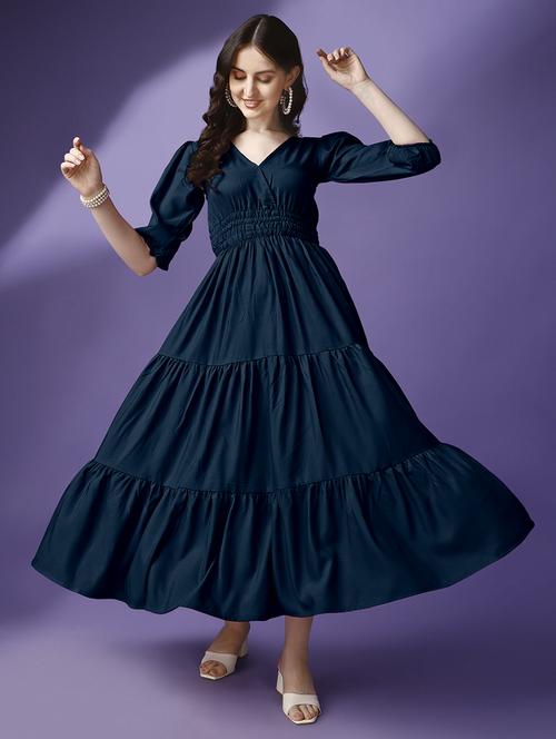 women solid casual western dress - 21220812 -  Standard Image - 0