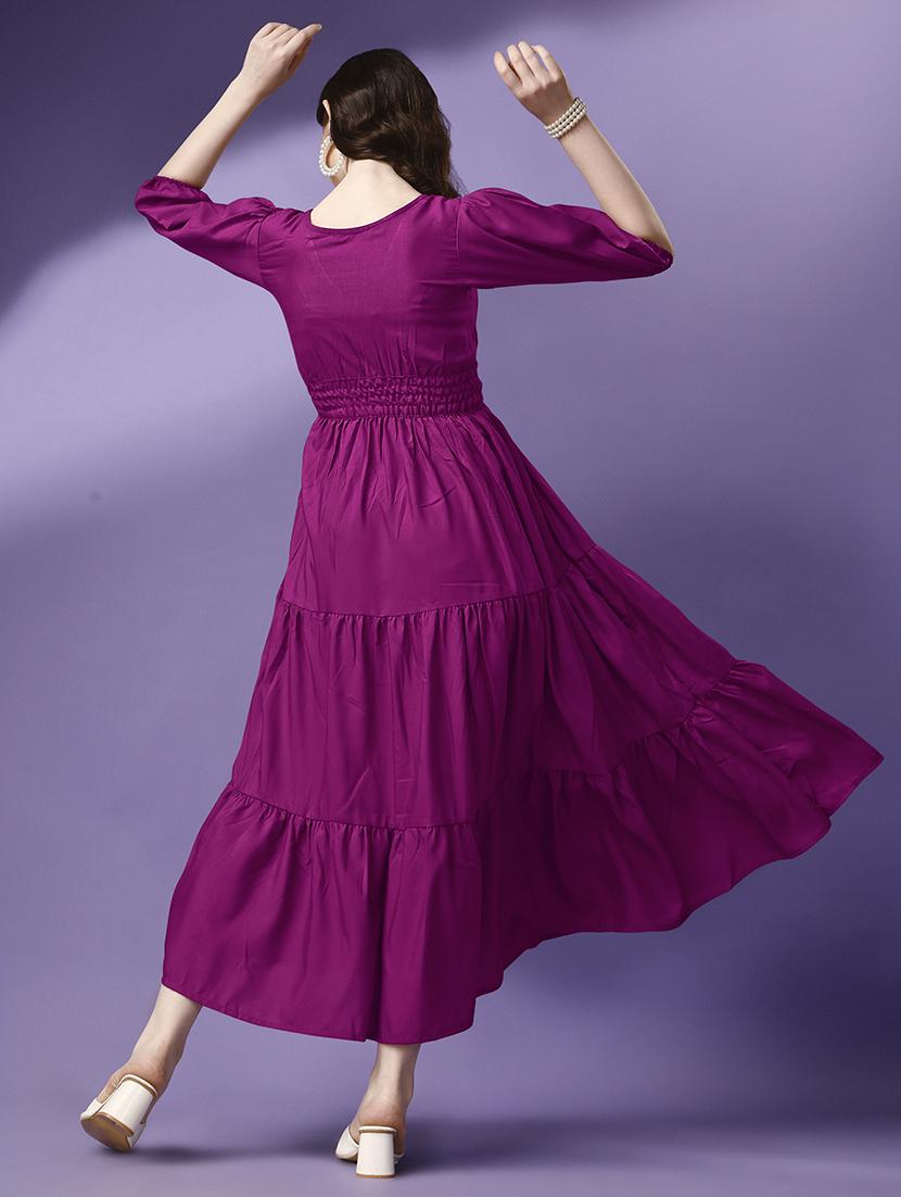 women solid casual western dress - 21220813 - Standard Image - 2