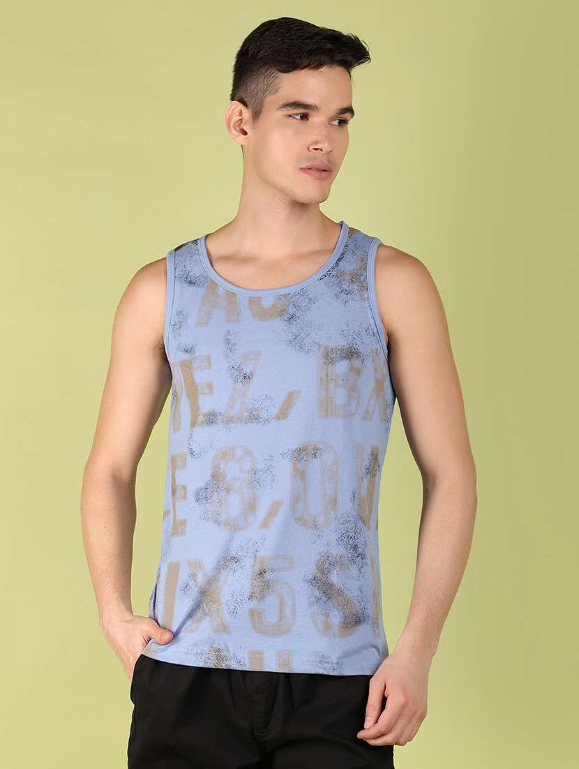 men round neck front print t-shirt